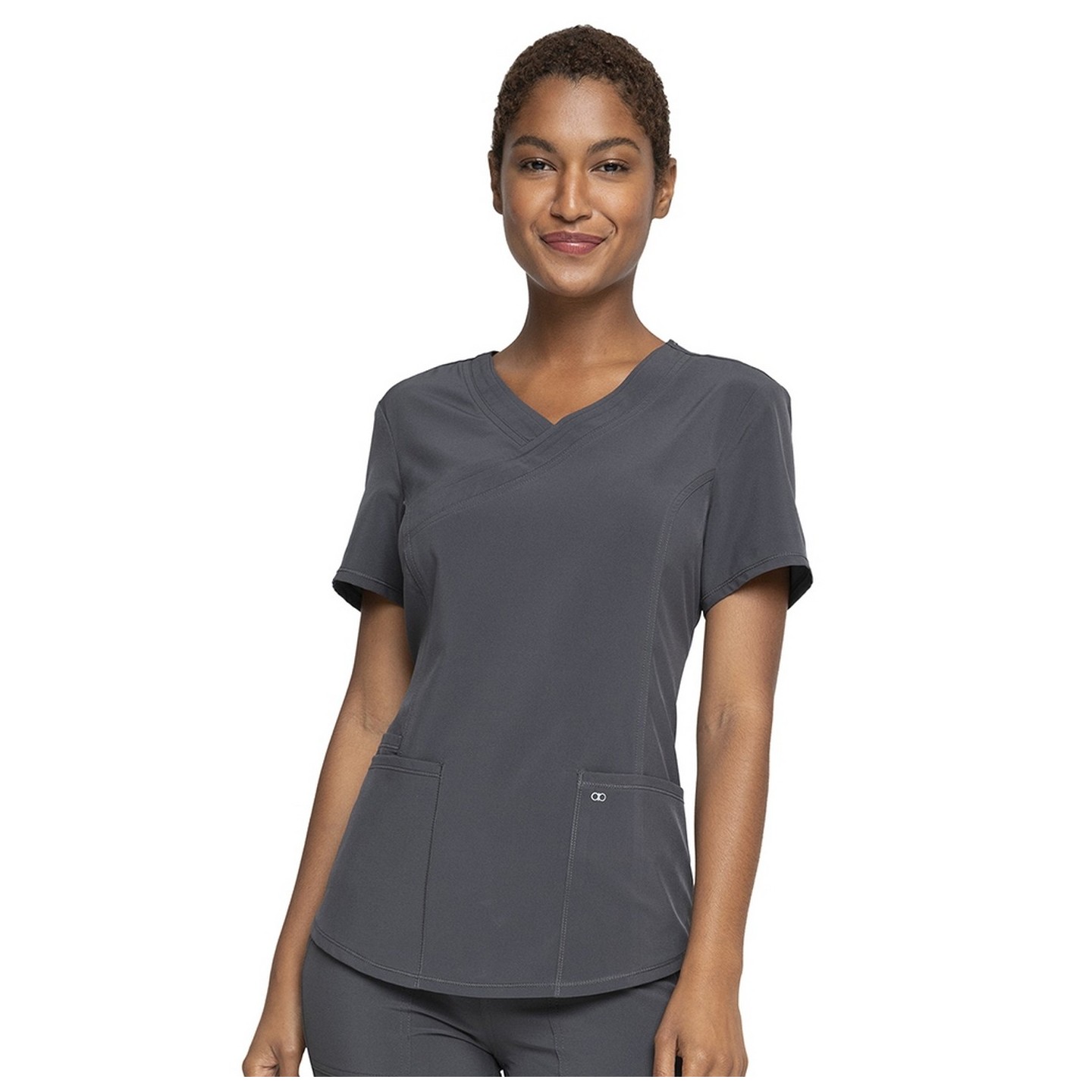 CKA688 Allura Mock-Wrap 3 Pocket Top by Cherokee