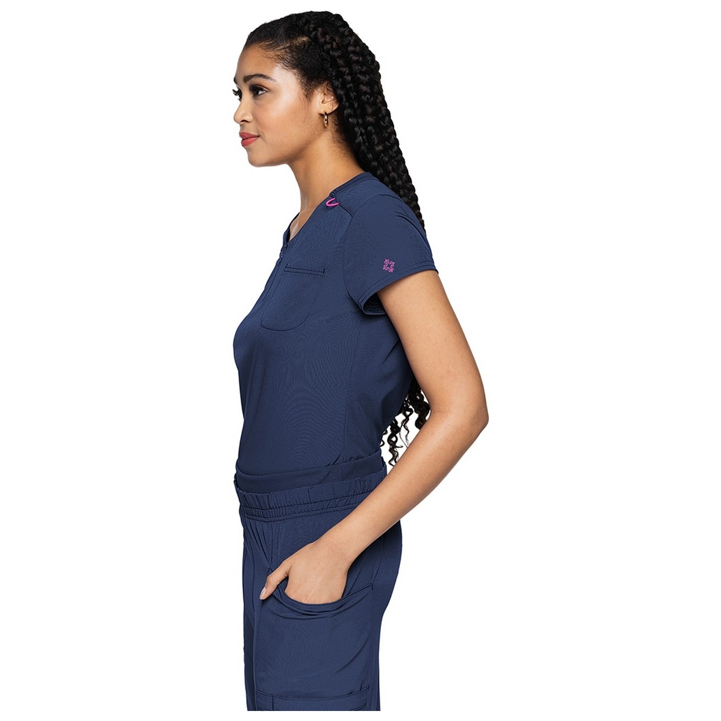 MC705 Amp Tuckable Quarter-Zip Top by Med Couture 