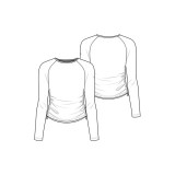 MC700 Amp Haut Underscrub Froncé Longueur Réglable à manches Longues par Med Couture