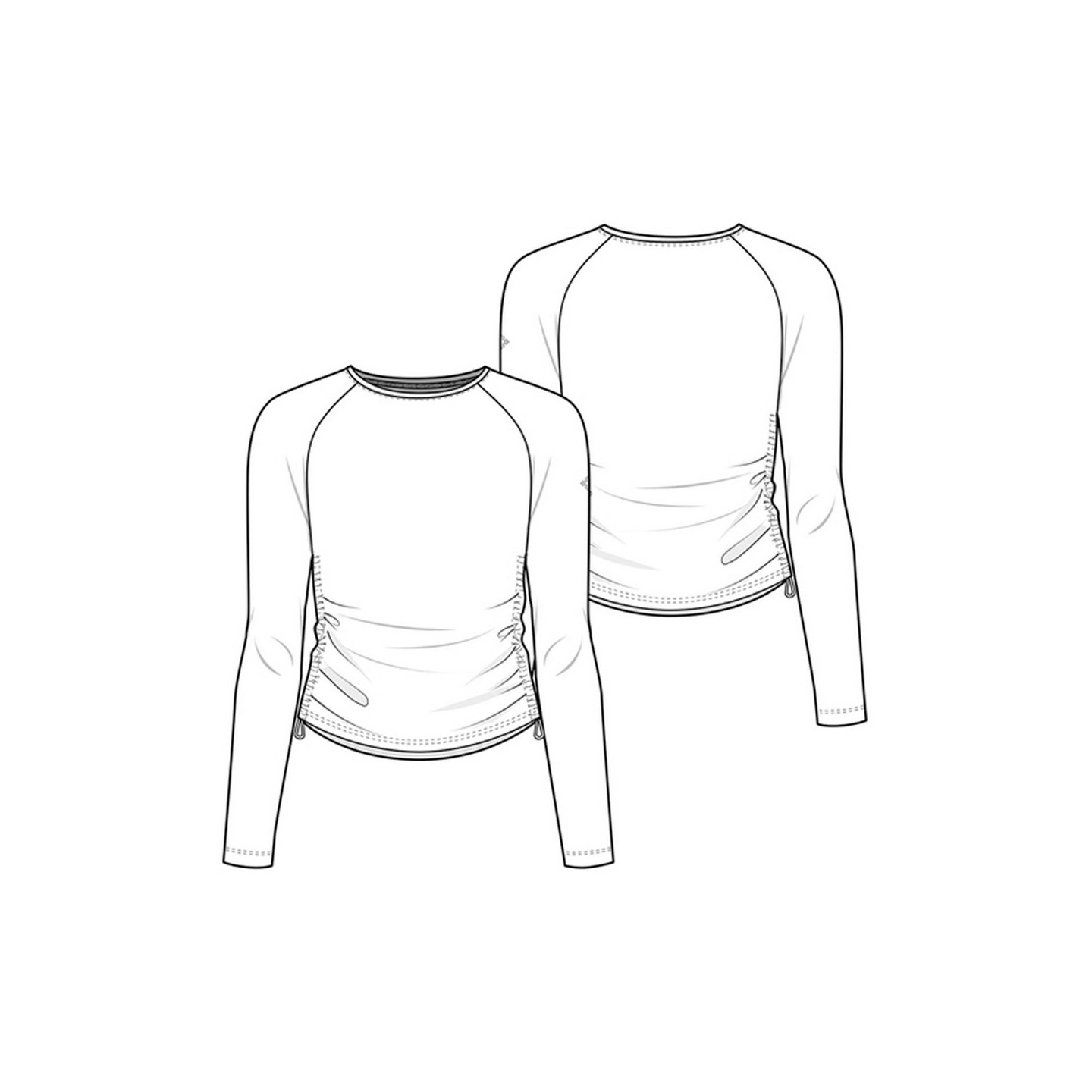 MC700 Amp Ruched Adjustable Length Long Sleeve Underscrub Top by Med Couture