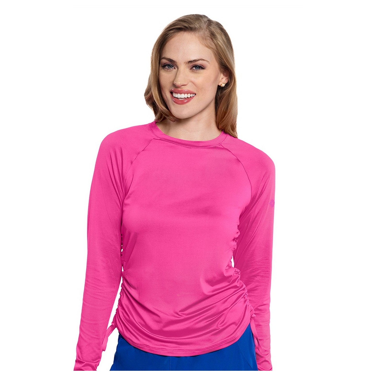 MC700 Amp Ruched Adjustable Length Long Sleeve Underscrub Top by Med Couture