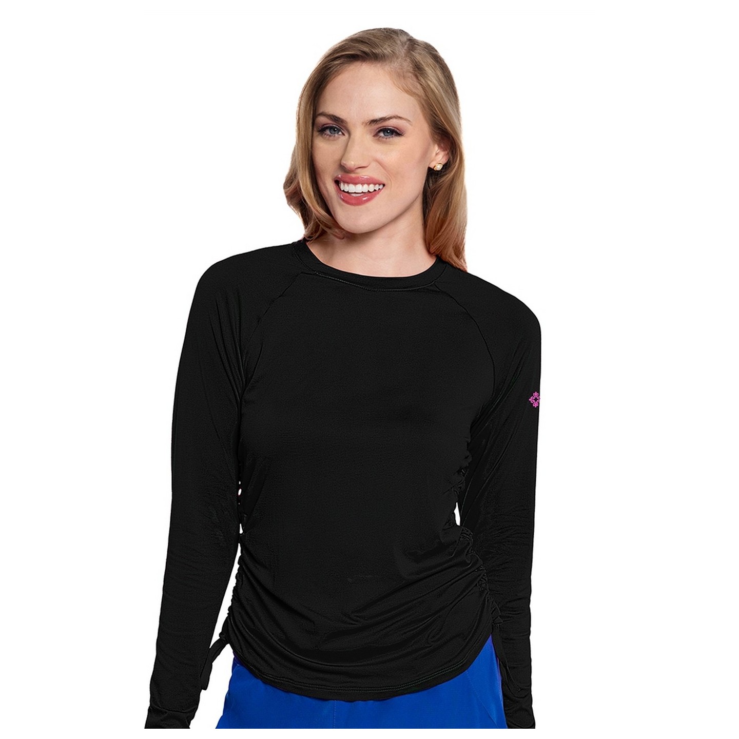 MC700 Amp Ruched Adjustable Length Long Sleeve Underscrub Top by Med Couture