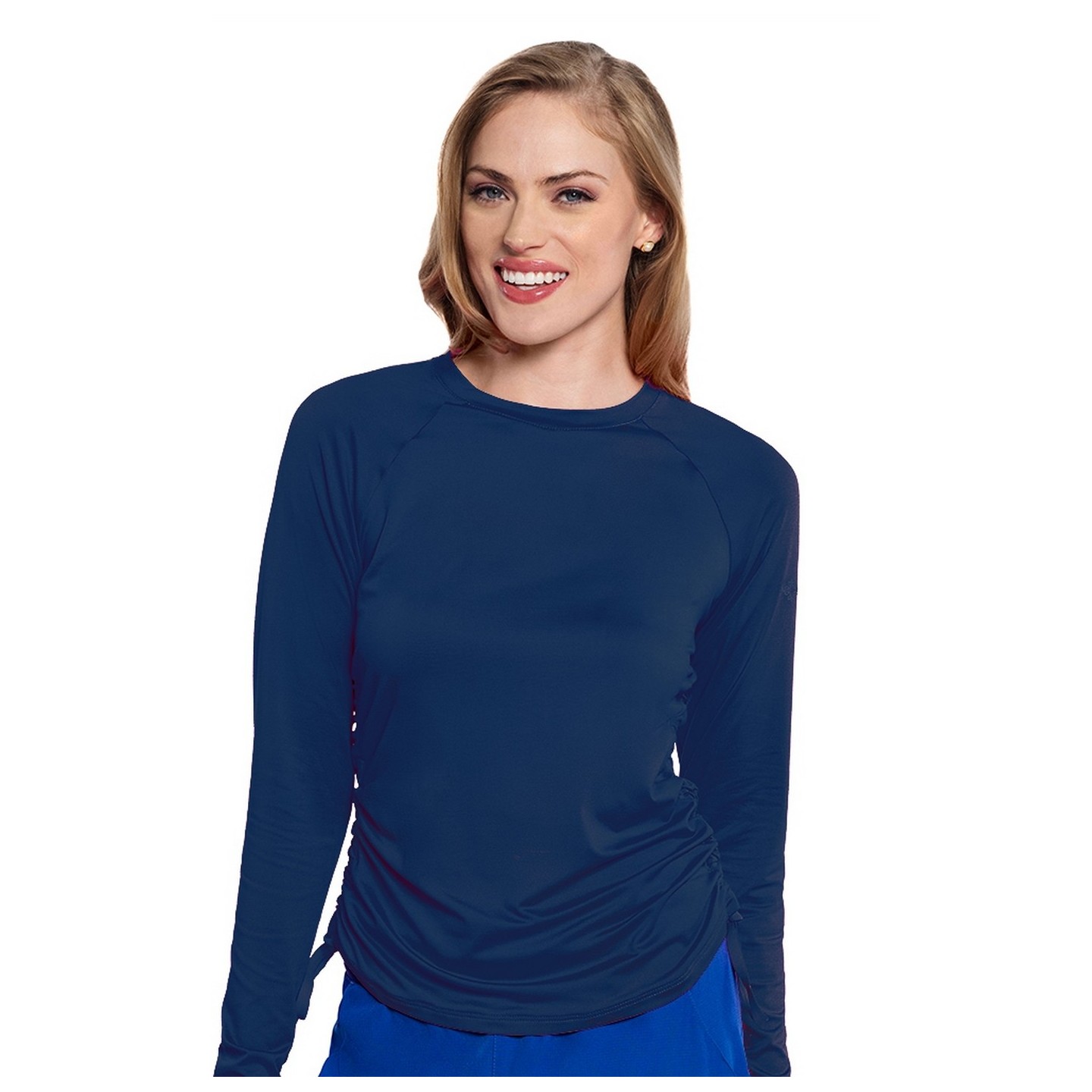 MC700 Amp Ruched Adjustable Length Long Sleeve Underscrub Top by Med Couture