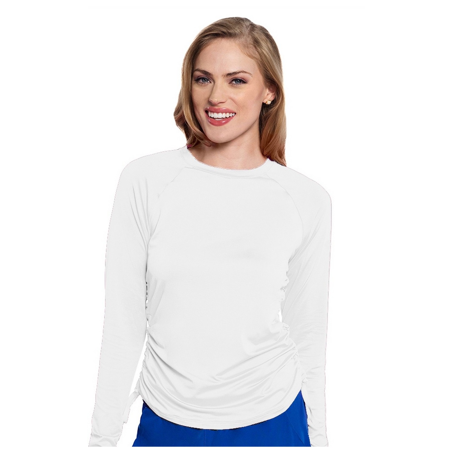 MC700 Amp Ruched Adjustable Length Long Sleeve Underscrub Top by Med Couture