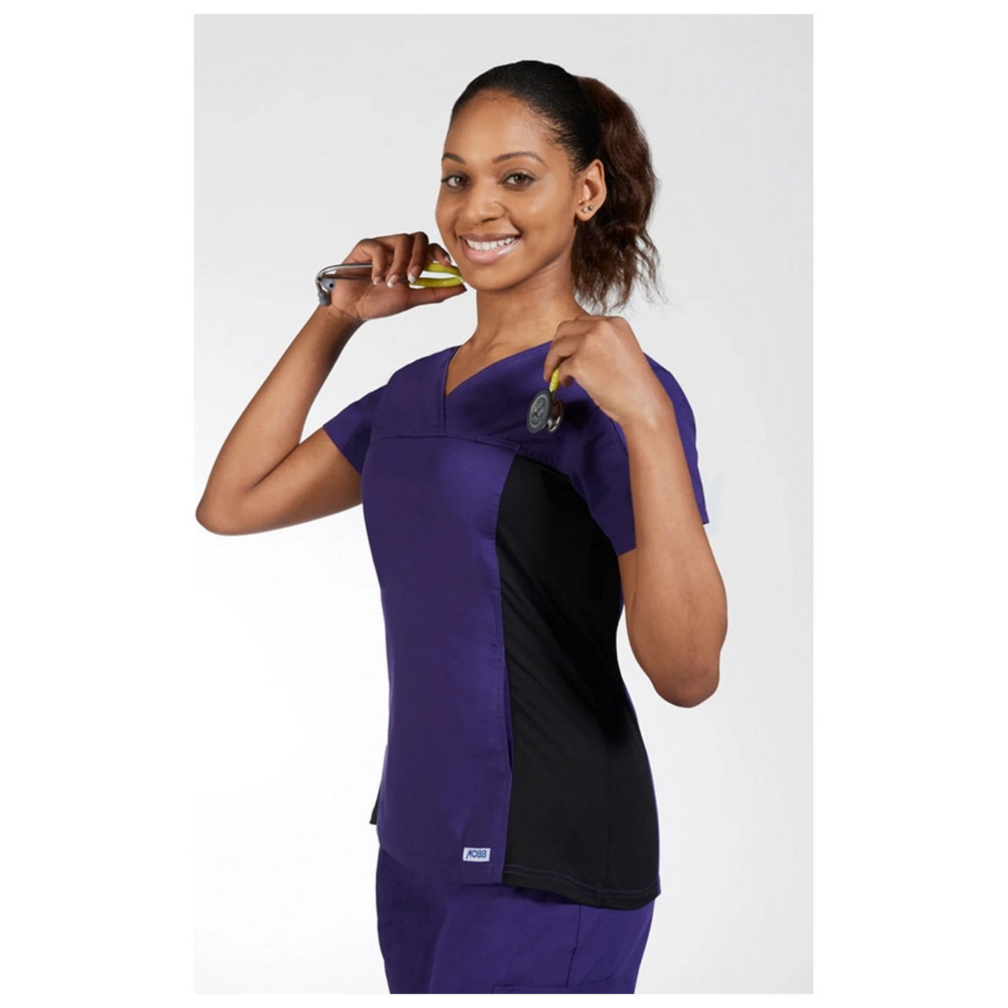 324T Flexi V-Neck Scrub Top by MOBB