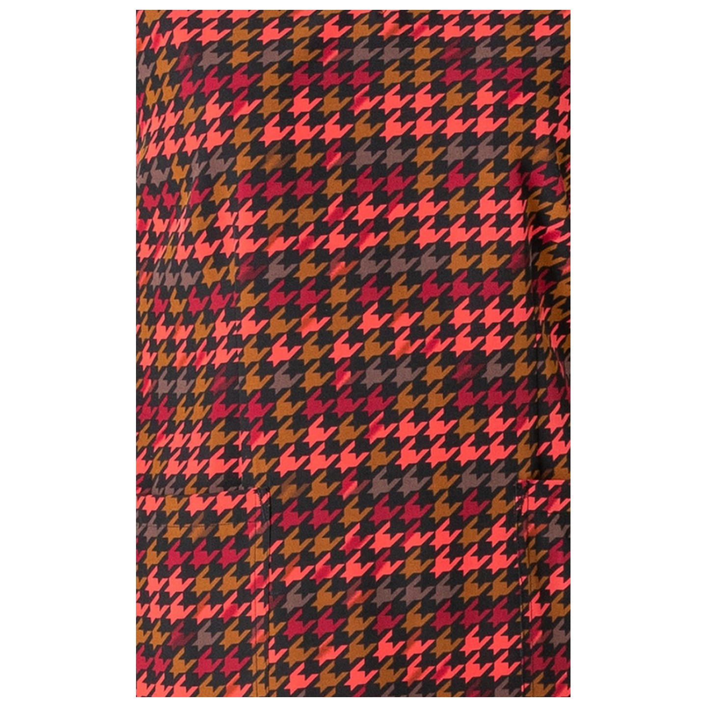 6657 WonderWink Fitted 3-Pocket V-Neck Print Top - Houndstooth Hollow