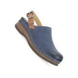 Merrin Blue Burnished Suede Mule Agrafée à Talon Sanglé  pour Femmes par Dansko 