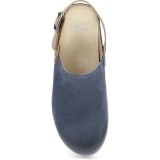 Merrin Blue Burnished Suede Mule Agrafée à Talon Sanglé  pour Femmes par Dansko 