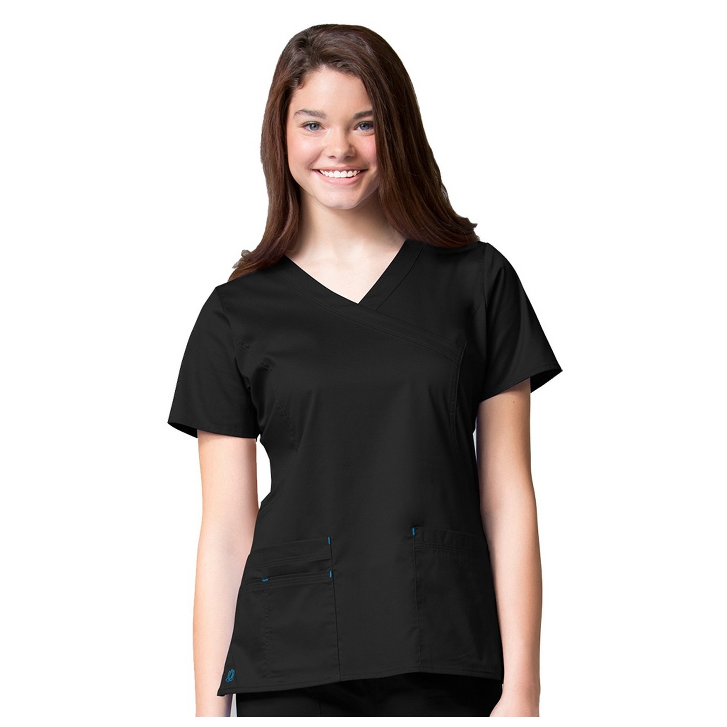 1102 Maevn Blossom - Y-Neck Top With Body Shape Seaming