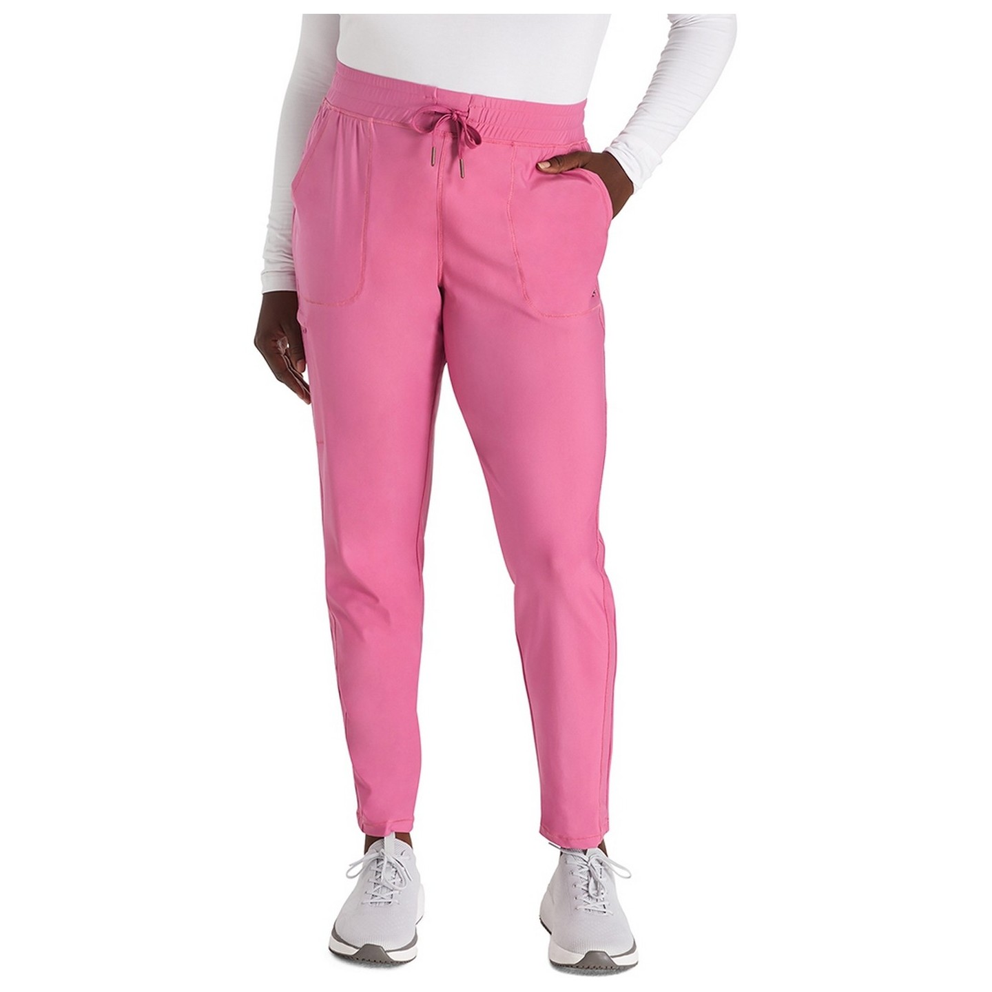 CK095P Petite Pantalon taille moyenne à jambe fuselée et cordon de serrage - Cherokee Form