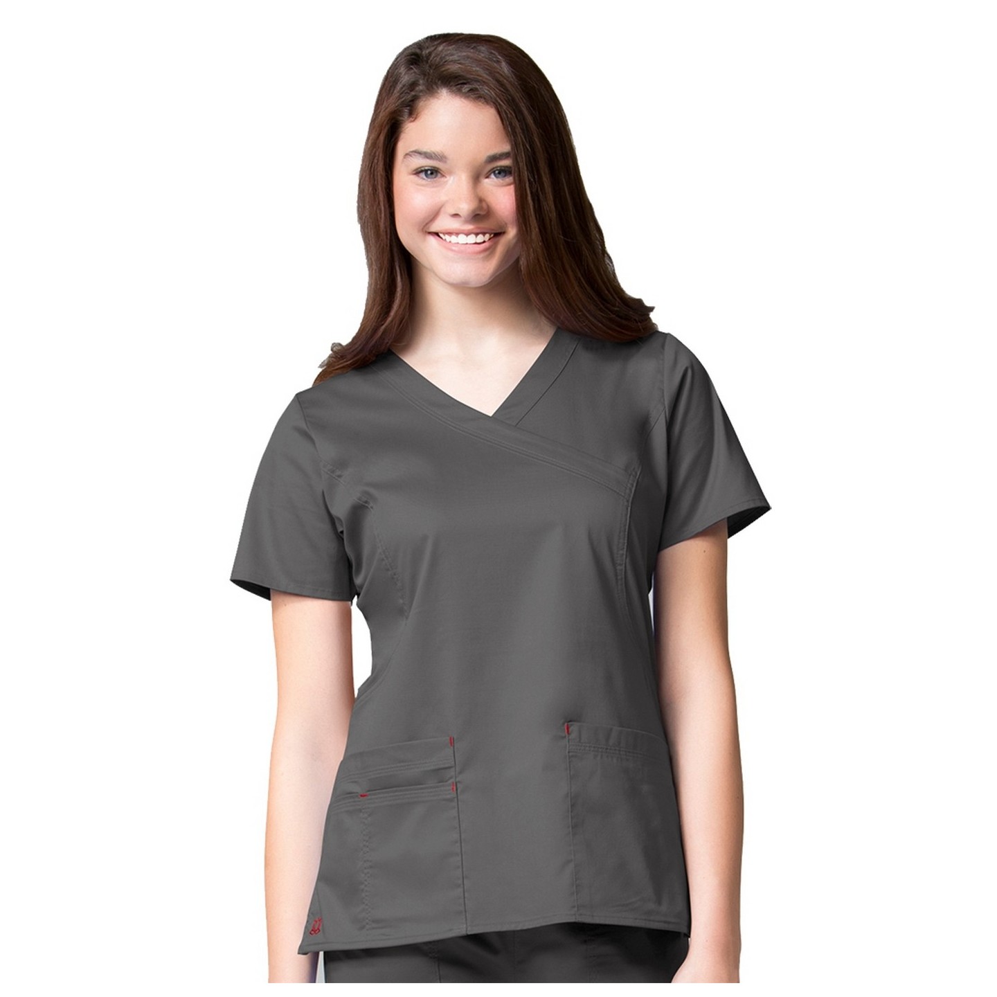 1102 Maevn Blossom - Y-Neck Top With Body Shape Seaming