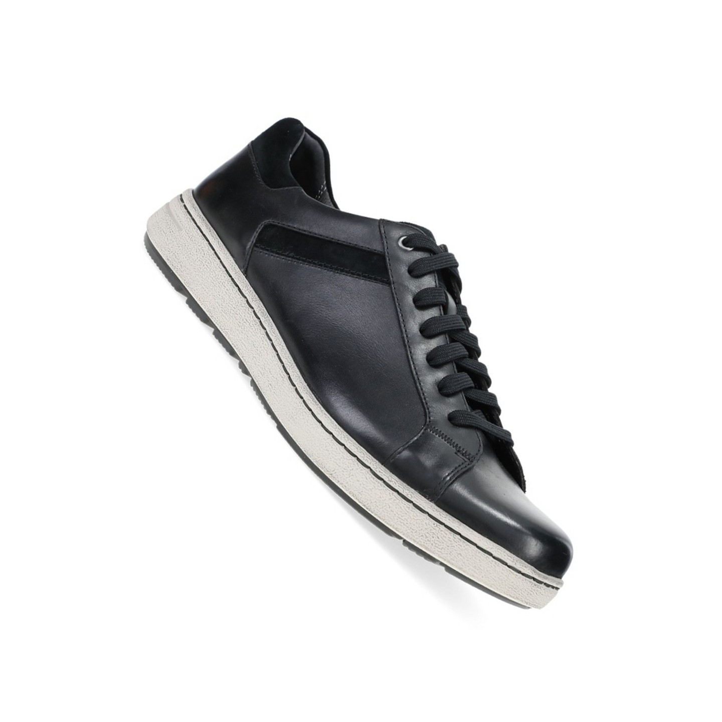 Trevor Black Burnished Calf Slip Resistant Men's Sneaker by Dansko