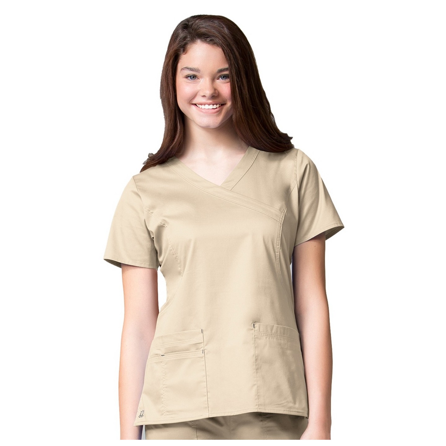 1102 Maevn Blossom - Y-Neck Top With Body Shape Seaming