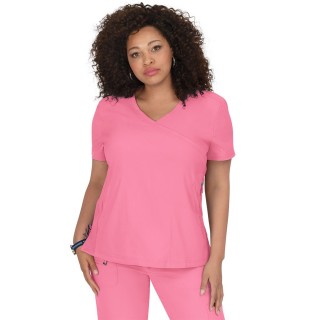 316 Koi Lite™ Scrubs Philosophy Mock Wrap Side Zipper Top