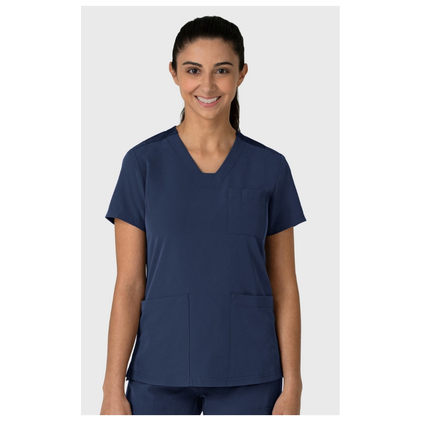 6132 Nova Flex-n-Reach 3 Pocket V-Neck Top by WINK