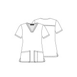 CK651 Modern Classic V-Neck Print top by Cherokee - Dental Affirmations