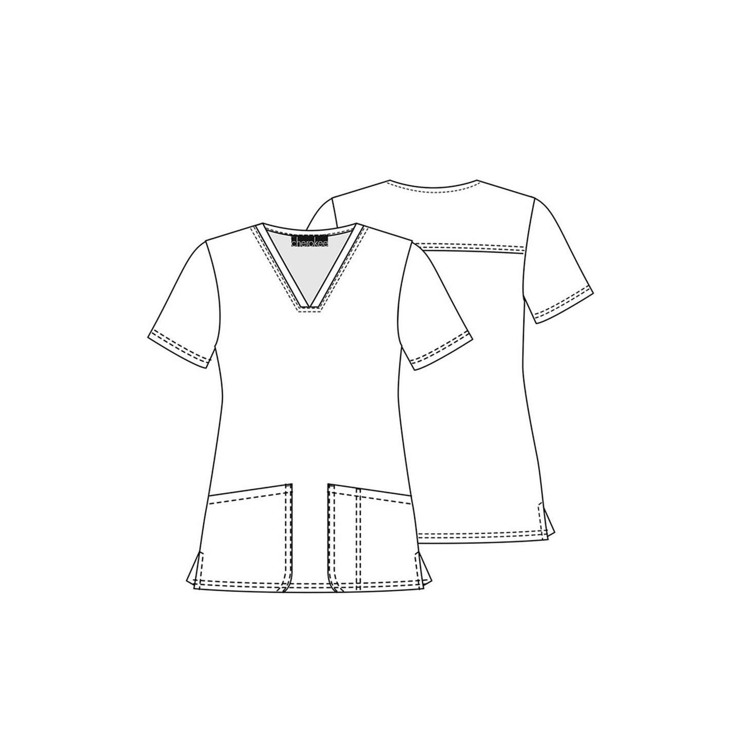 CK651 Modern Classic V-Neck Print top by Cherokee - Dental Affirmations