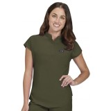 1093 koi Basics Ari Split Neck Top