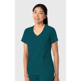 6251 Boundless Curved V-Neck Top with 3 Pockets by WINK
