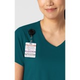 6251 Boundless Curved V-Neck Top with 3 Pockets by WINK