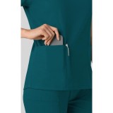 6251 Boundless Curved V-Neck Top with 3 Pockets by WINK