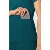 6251 Boundless Curved V-Neck Top with 3 Pockets by WINK