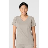 6251 Boundless Curved V-Neck Top with 3 Pockets by WINK