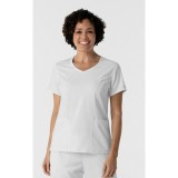 6251 Boundless Curved V-Neck Top with 3 Pockets by WINK