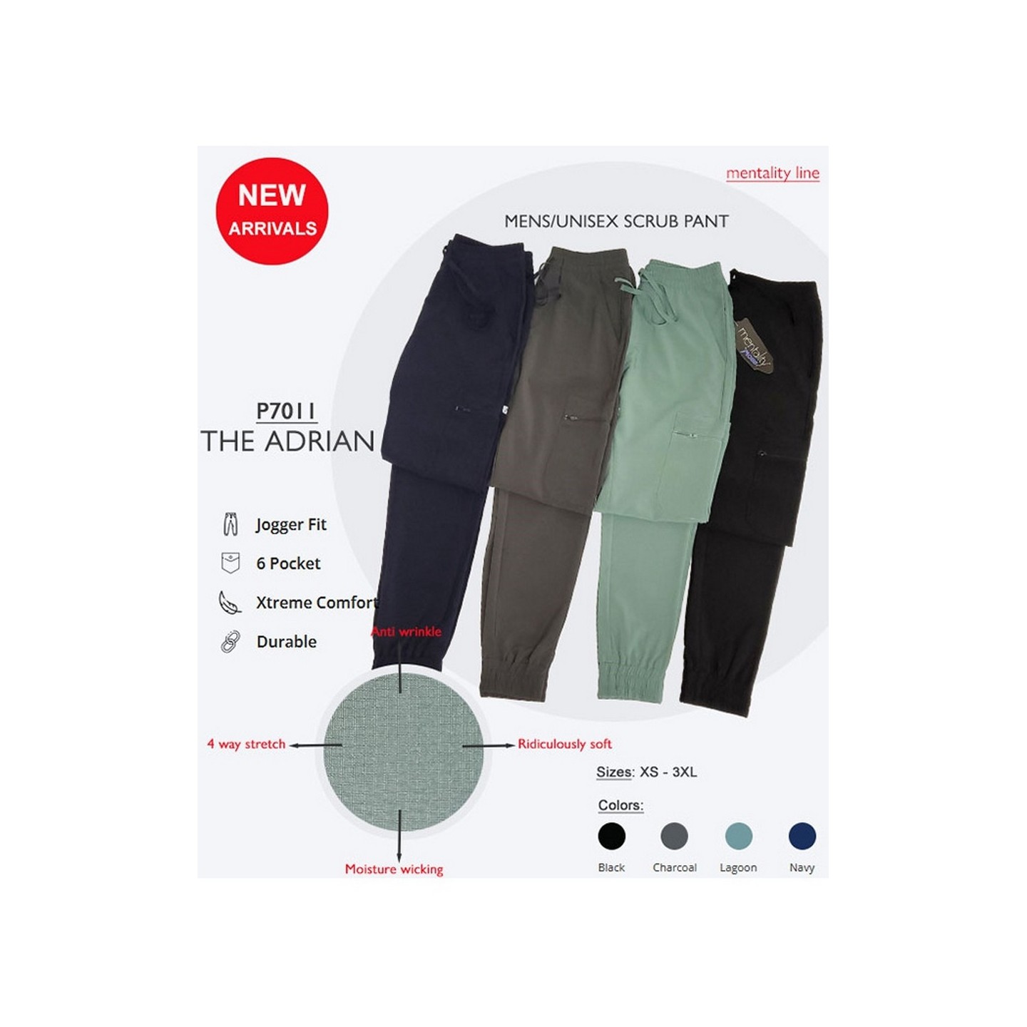 P7011 – The Adrian - Men’s/unisex Jogger Fit Pant with elastic drawstring