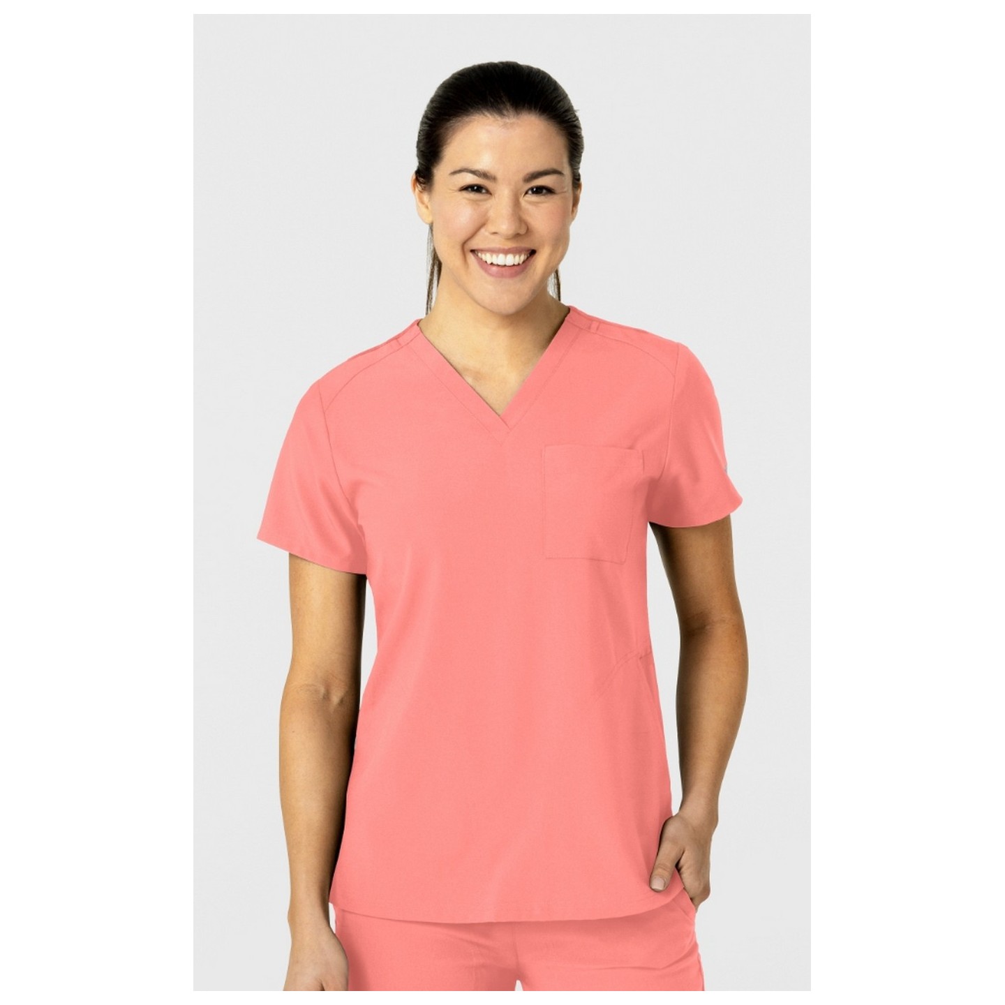 6045 W123 Women's Slim V-Neck Flex Top by Wink