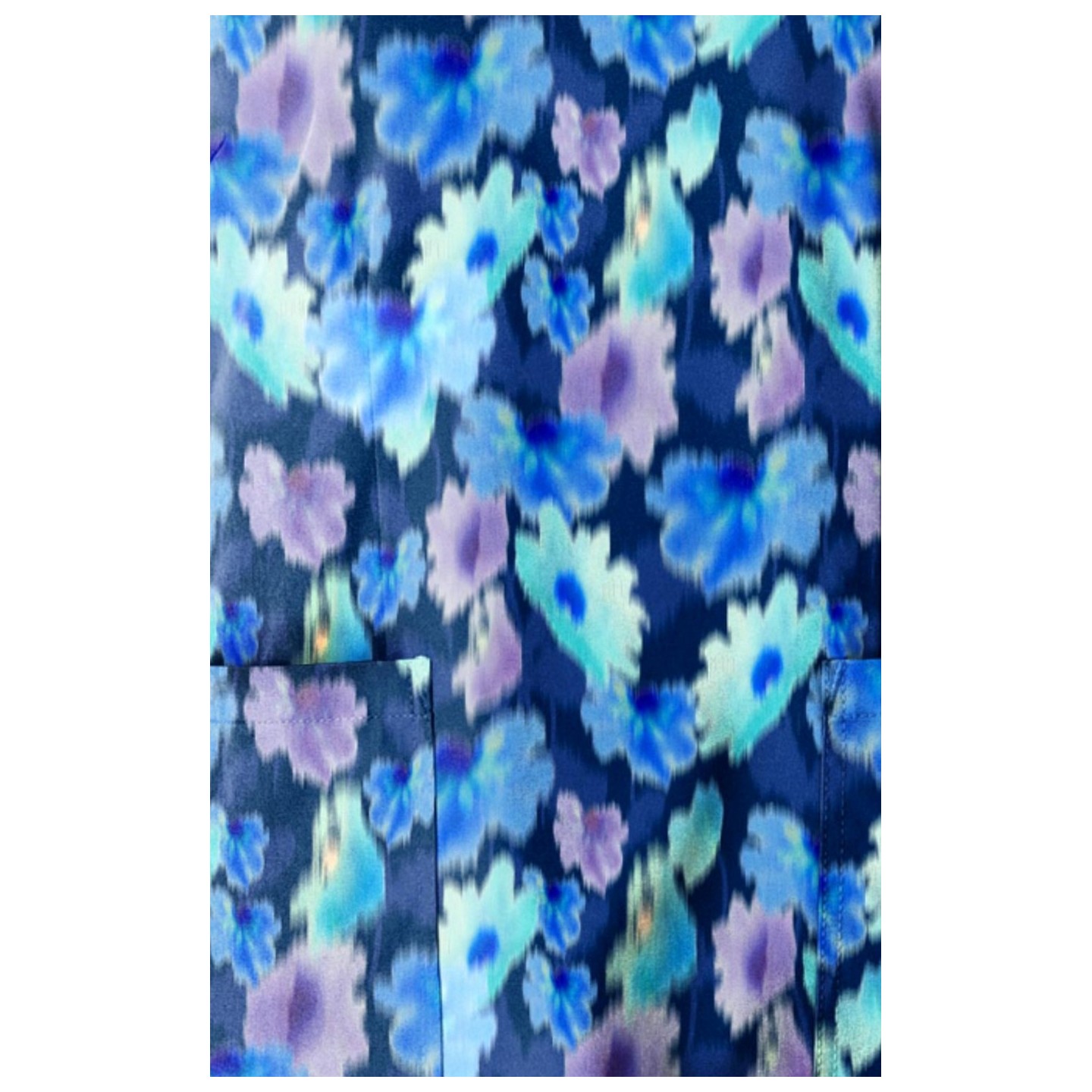 6657 WonderWink Fitted 3-Pocket V-Neck Print Top - Flower Meadow