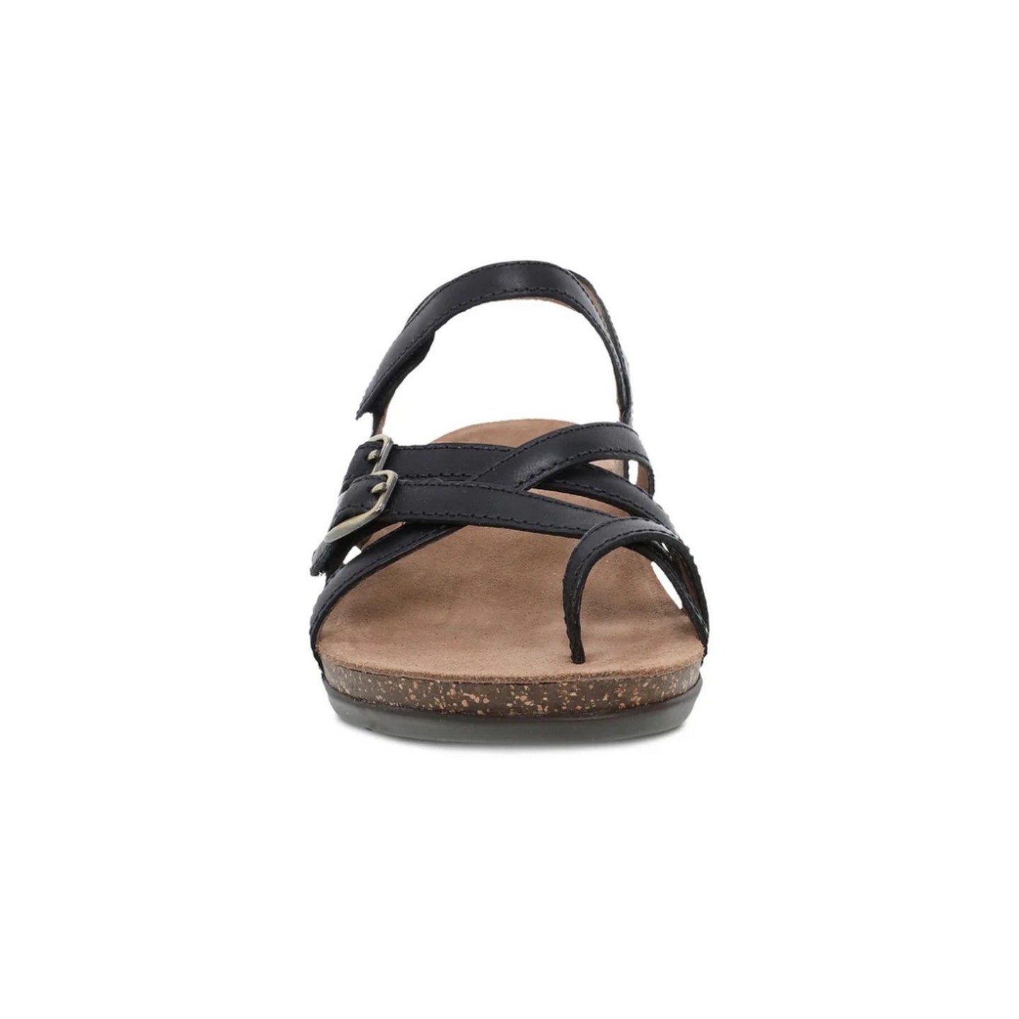 Roslyn Black Waxy Burnished Leather Sandal by Dansko