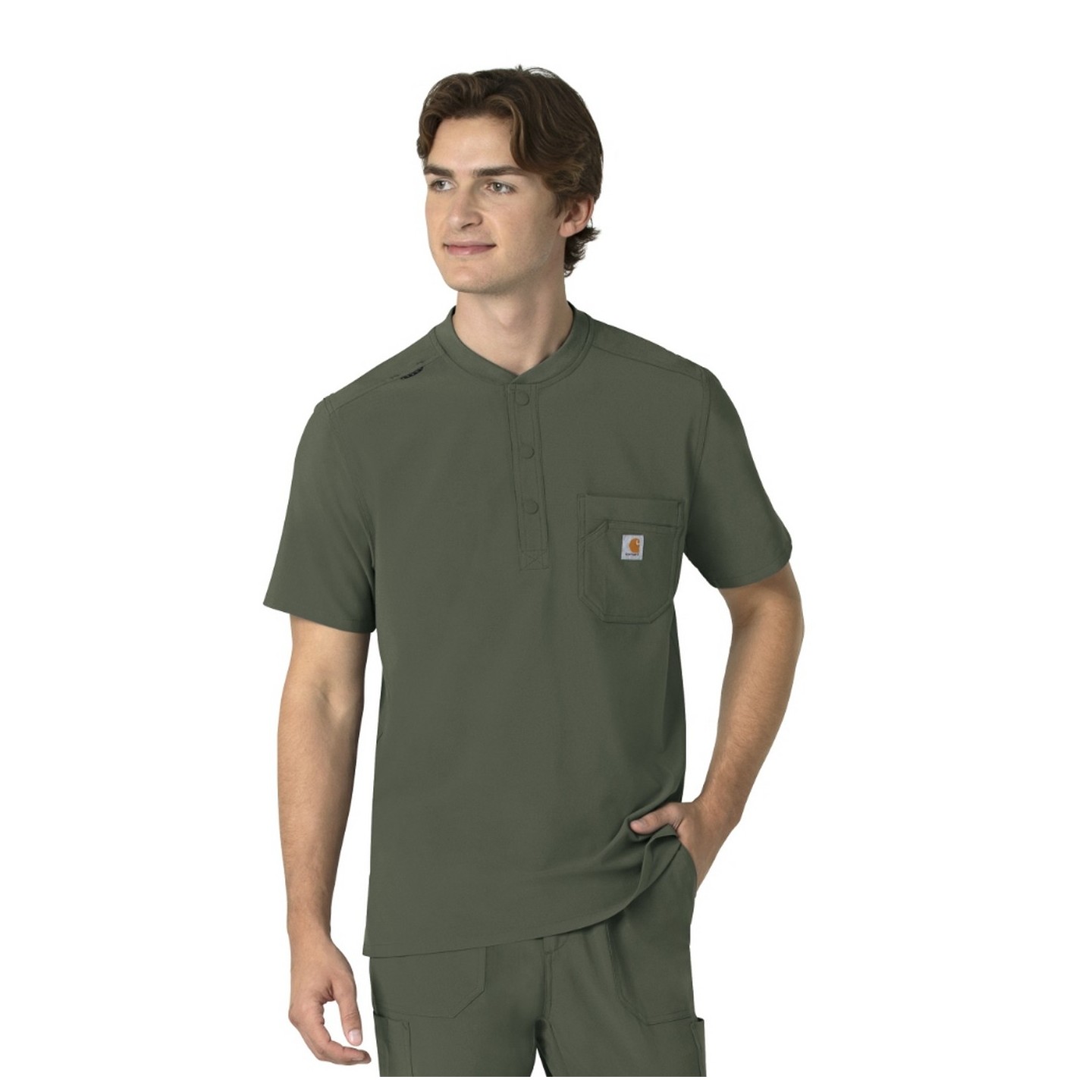 C16310 Carhartt Cross-Flex Men's Henley Scrub Top