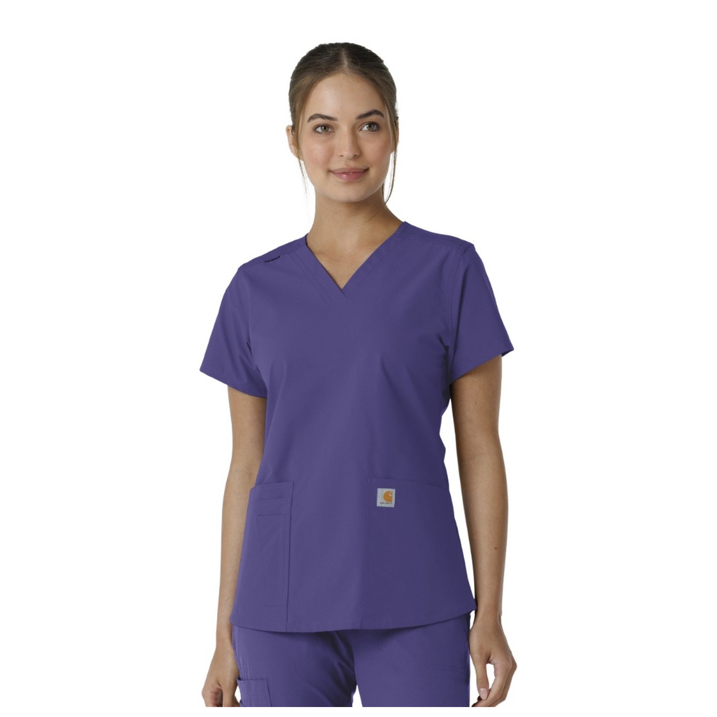 C12313 Carhartt Force Essentials V-Neck Top with Knit Side Panels