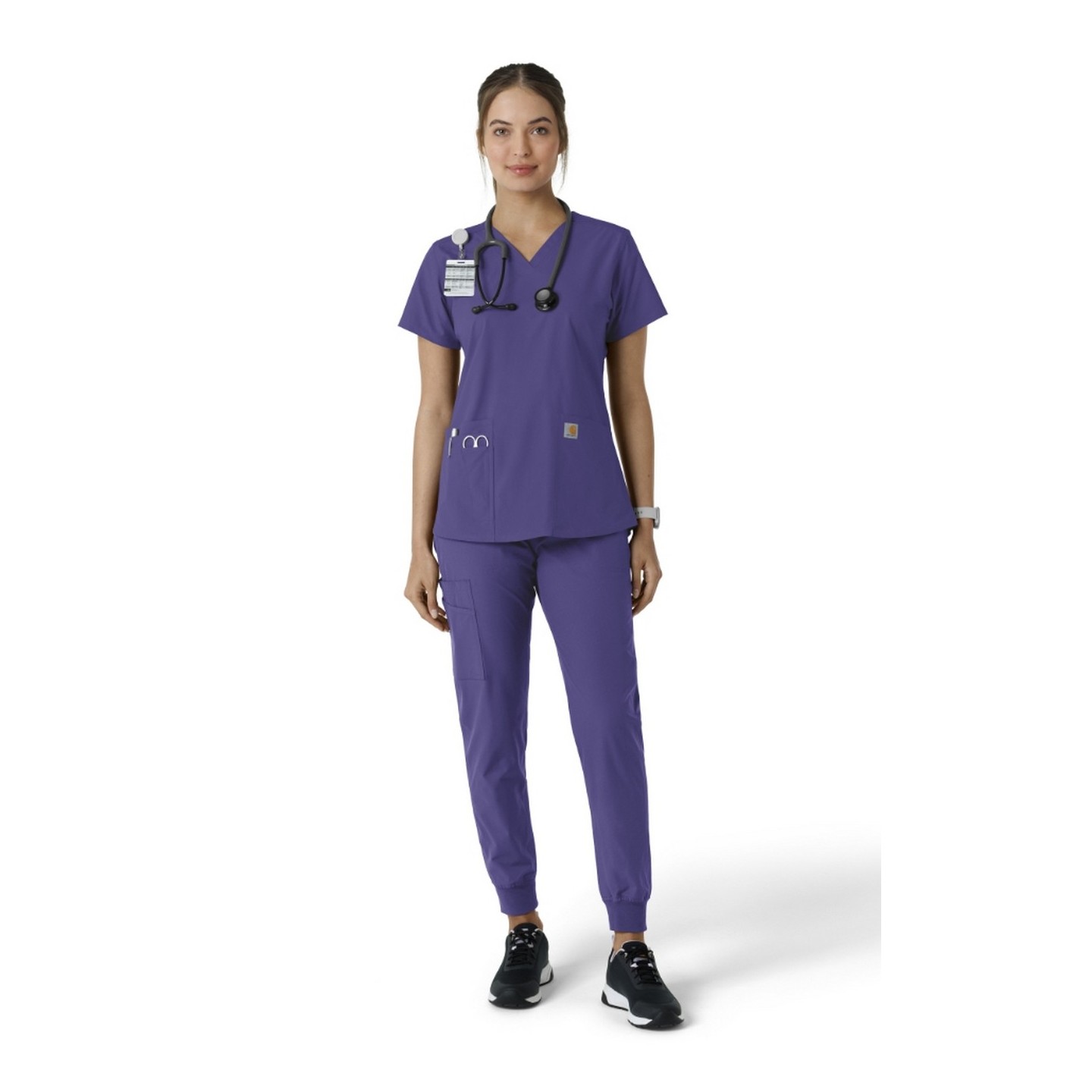 C12313 Carhartt Force Essentials V-Neck Top with Knit Side Panels