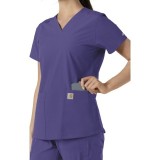 C12313 Carhartt Force Essentials V-Neck Top with Knit Side Panels