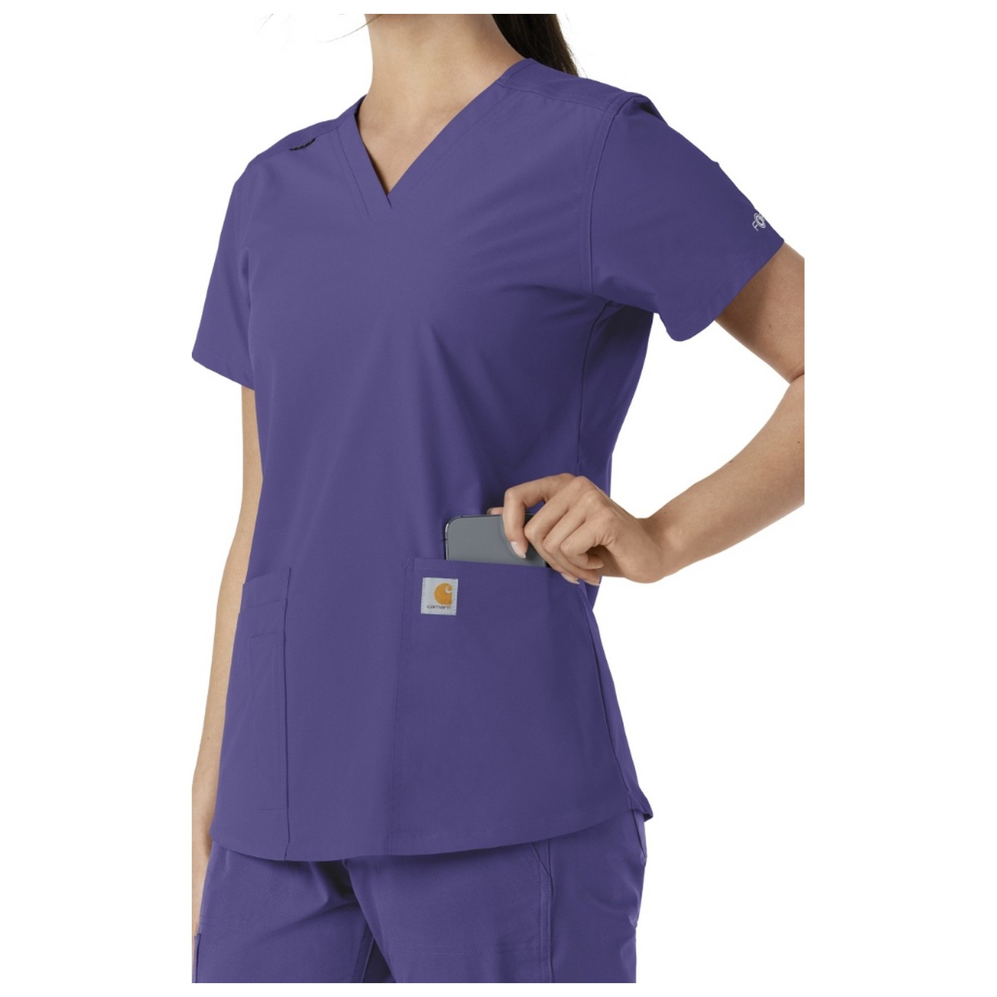 C12313 Carhartt Force Essentials V-Neck Top with Knit Side Panels