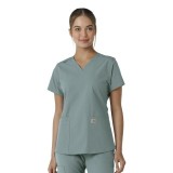 C12313 Carhartt Force Essentials V-Neck Top with Knit Side Panels