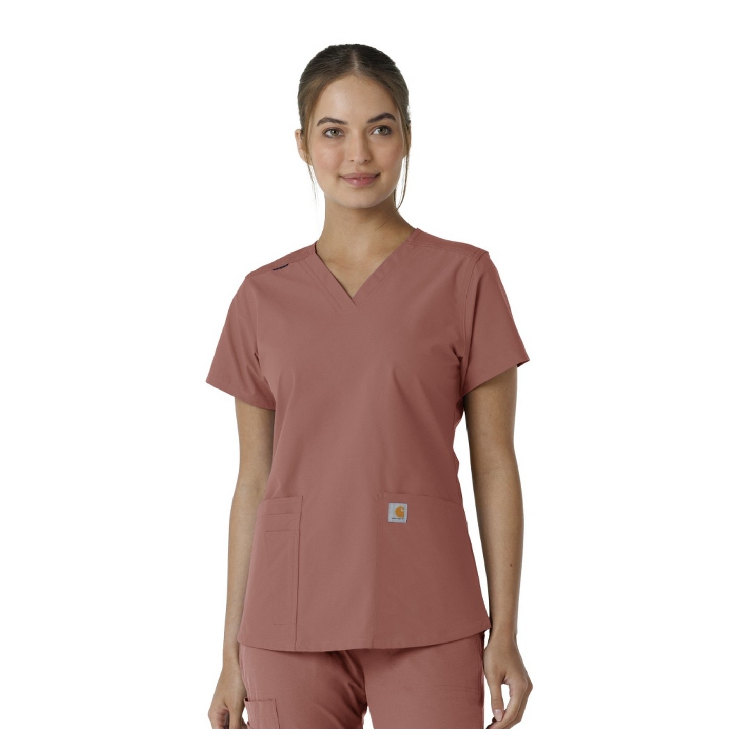 C12313 Carhartt Force Essentials Haut à Col en V avec Panneaux en Tricot