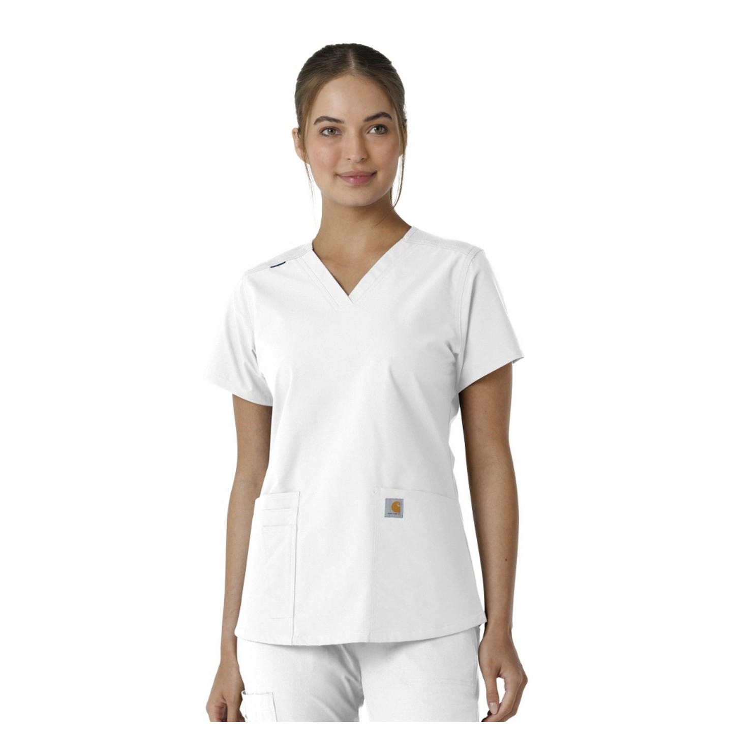 C12313 Carhartt Force Essentials V-Neck Top with Knit Side Panels