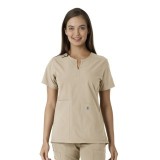 C12413 Carhartt Force Essentials Notch Neck Tunic Top with Knit Panels