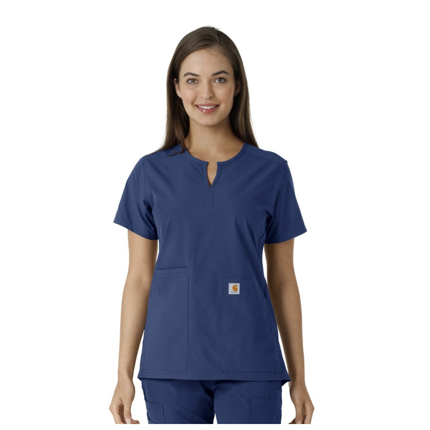 C12413 Carhartt Force Essentials Notch Neck Tunic Top with Knit Panels