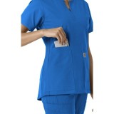 C12413 Carhartt Force Essentials Notch Neck Tunic Top with Knit Panels