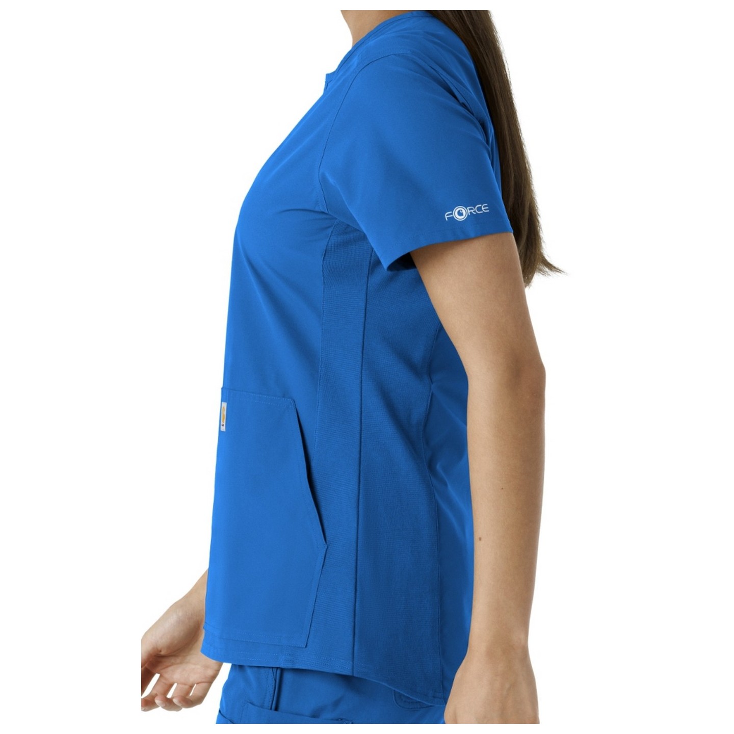 C12413 Carhartt Force Essentials Notch Neck Tunic Top with Knit Panels