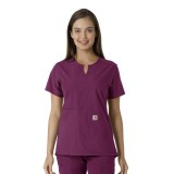 C12413 Carhartt Force Essentials Notch Neck Tunic Top with Knit Panels