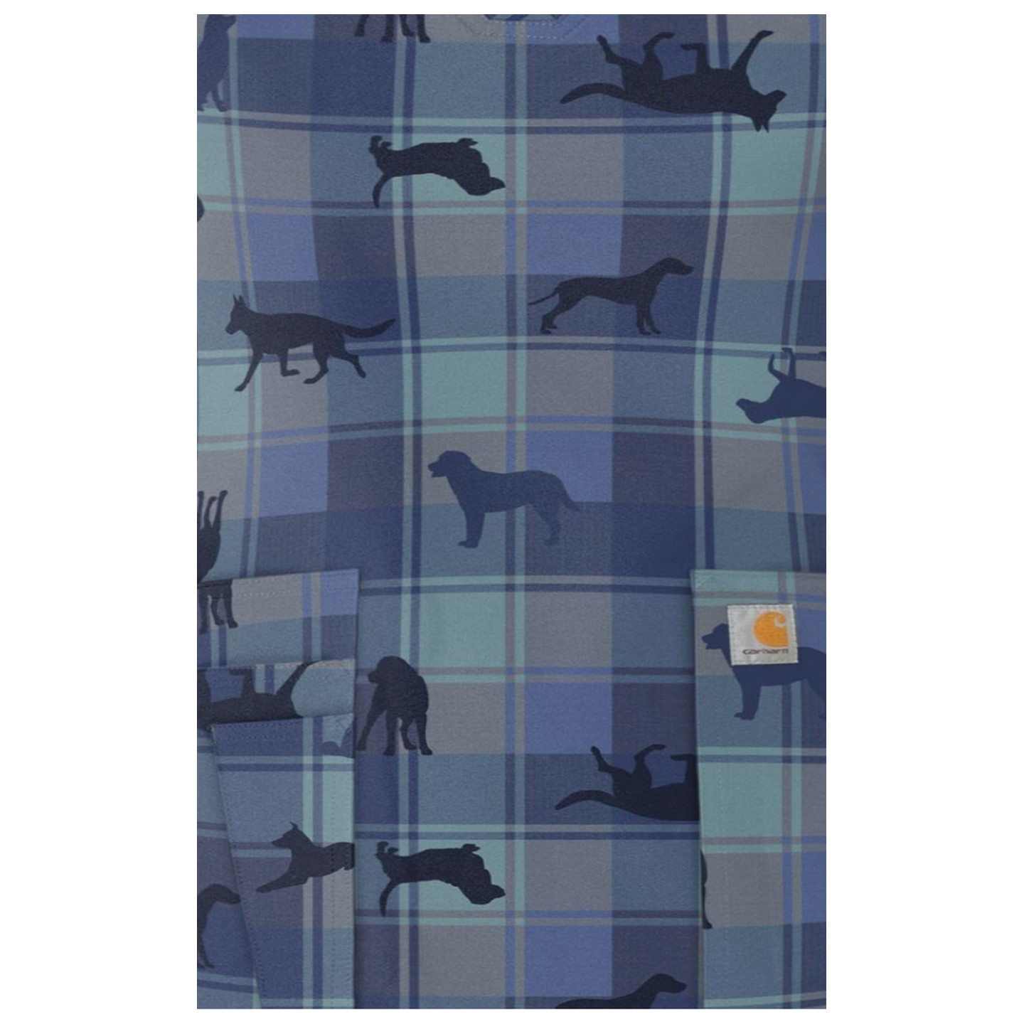 C13414 Carhartt Haut Imprimer à Col en V avec 4 Poches - Faithful Friends Navy