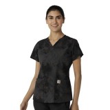 C13414 Carhartt 4 Pocket V-Neck Print Top - Misty Ride Black