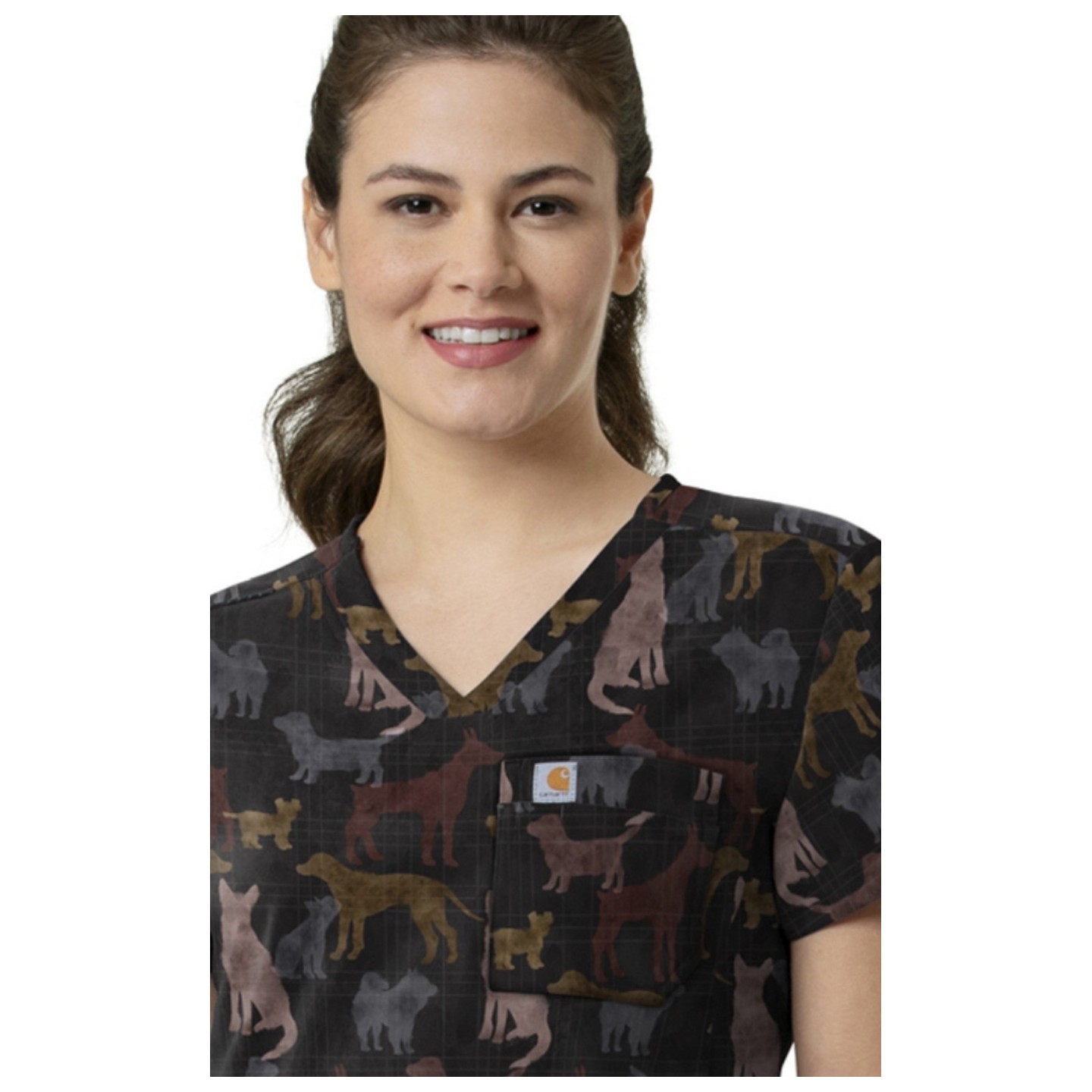 C13014 Carhartt Force Cross-Flex Print Tuck-In Top - Heartwarming Hounds