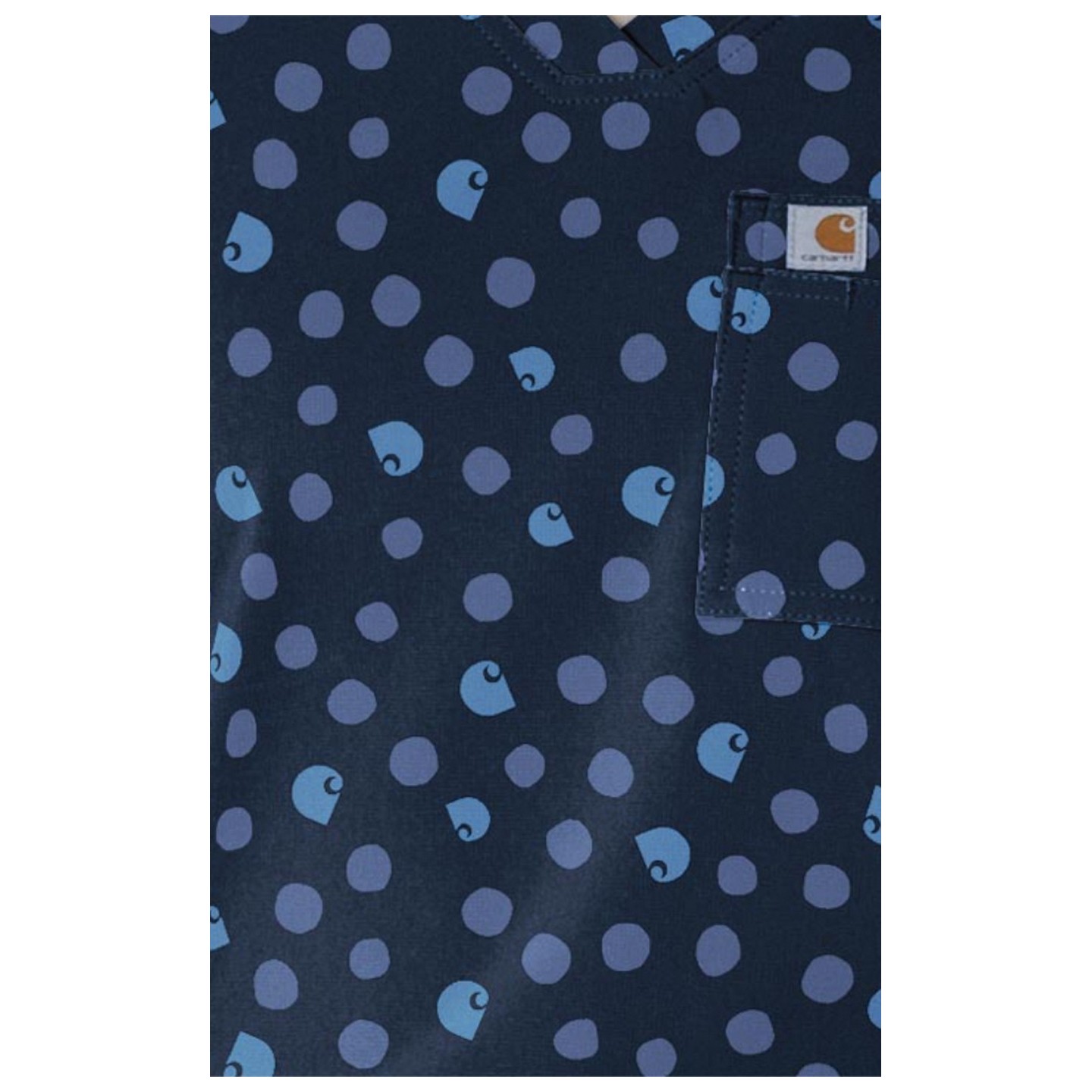 C13014 Carhartt Force Cross-Flex Haut à Coupe Moderne Imprimé pour Femmes à Border - Lively Logo Dots Navy
