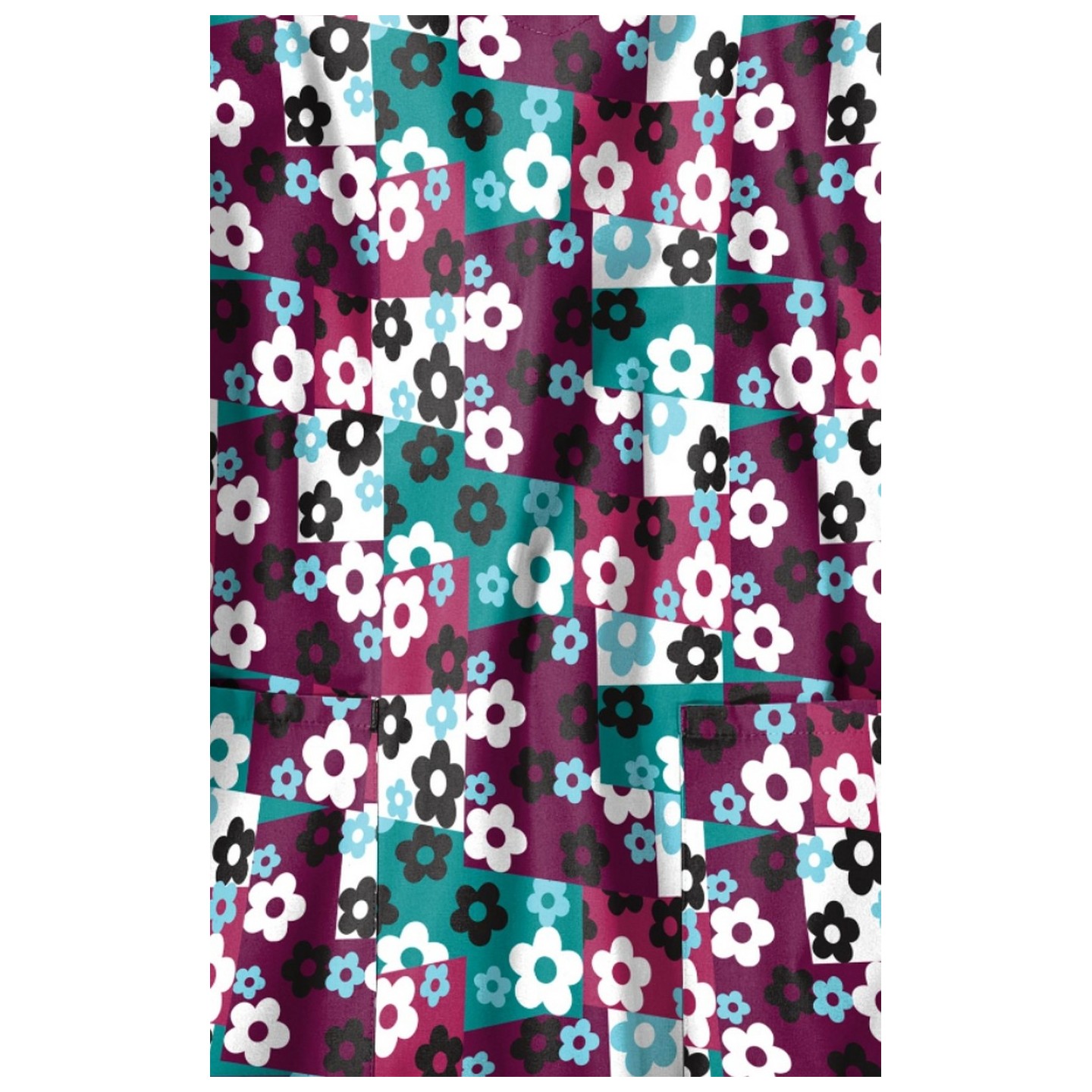 Z12213 Zoe + Chloe Haut Imprimés a Col en V Incurvé - Skater Check Wine